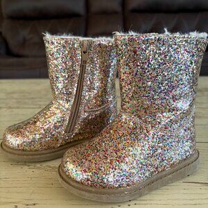 Rachel Shoes Multi-Colored Glitter Boots, 6